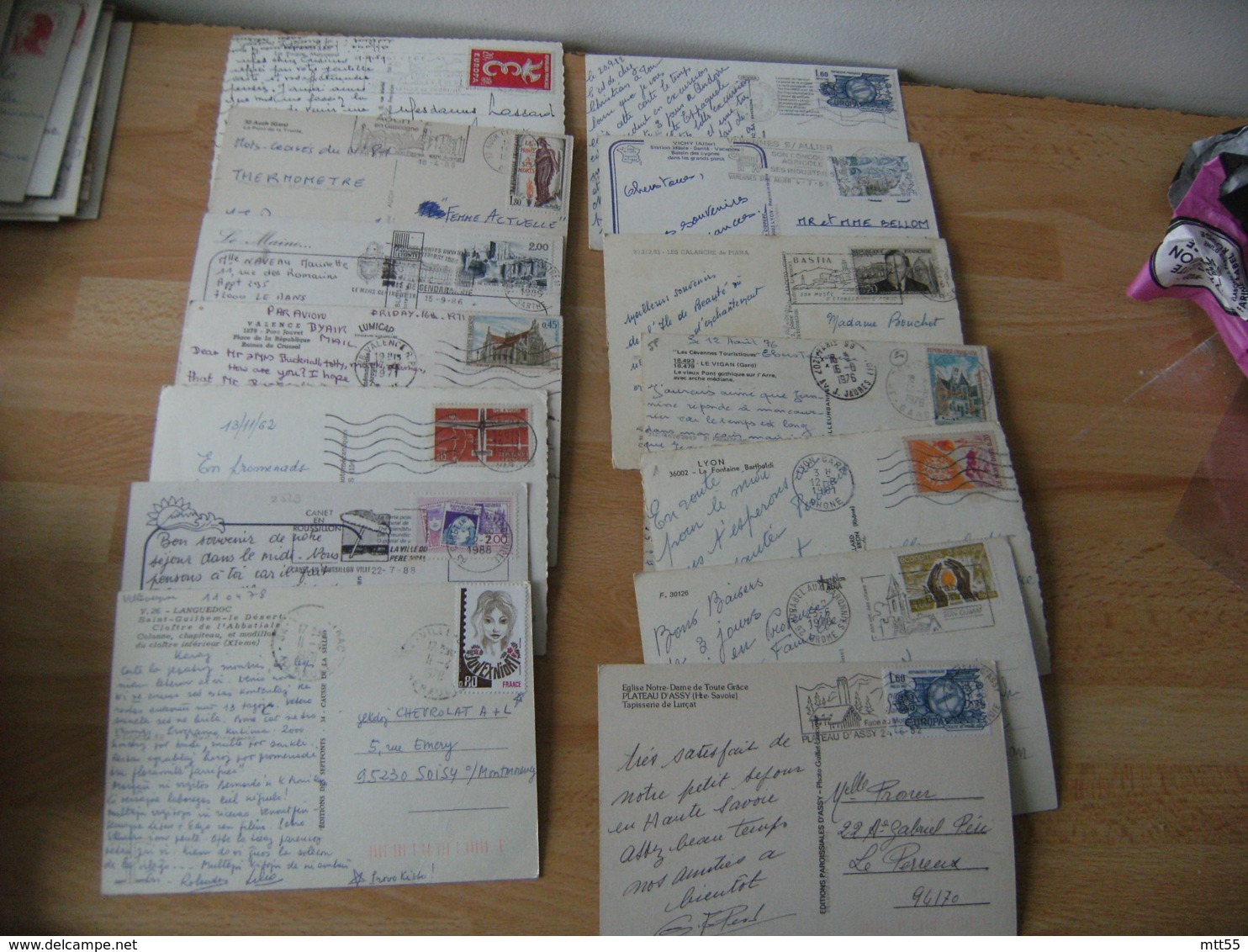 lot de 82 timbre seul sur lettre tout en photo timbre varie