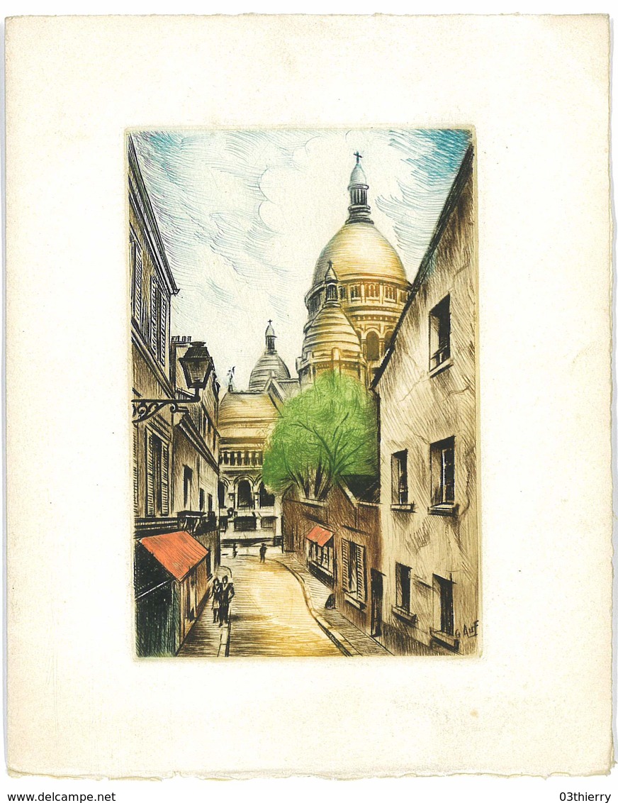 GRAVURE COULEUR PARIS MONTMARTRE DE G. AUF - Prints & Engravings