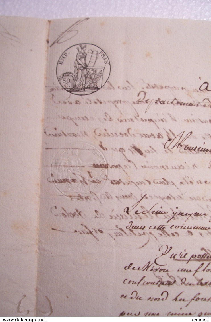 FLASSANS SUR ISSOLE  -  CACHET DE LA MAIRIE EN 1808  -et CACHET  EMPIRE FRANCAIS  50 - ( Signature Du Maire De L'époque) - Seals Of Generality