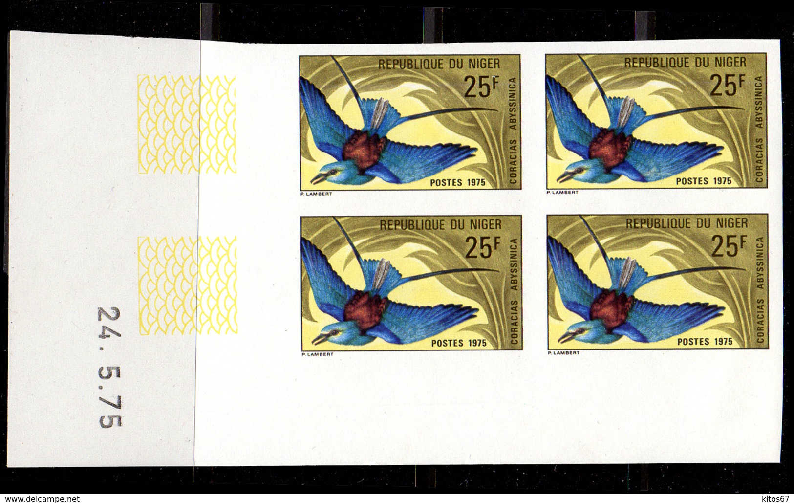 Oiseaux  YT 322** Bloc De 4 Coin Daté Non Dentelé - Imperf MNH - Niger (1960-...)