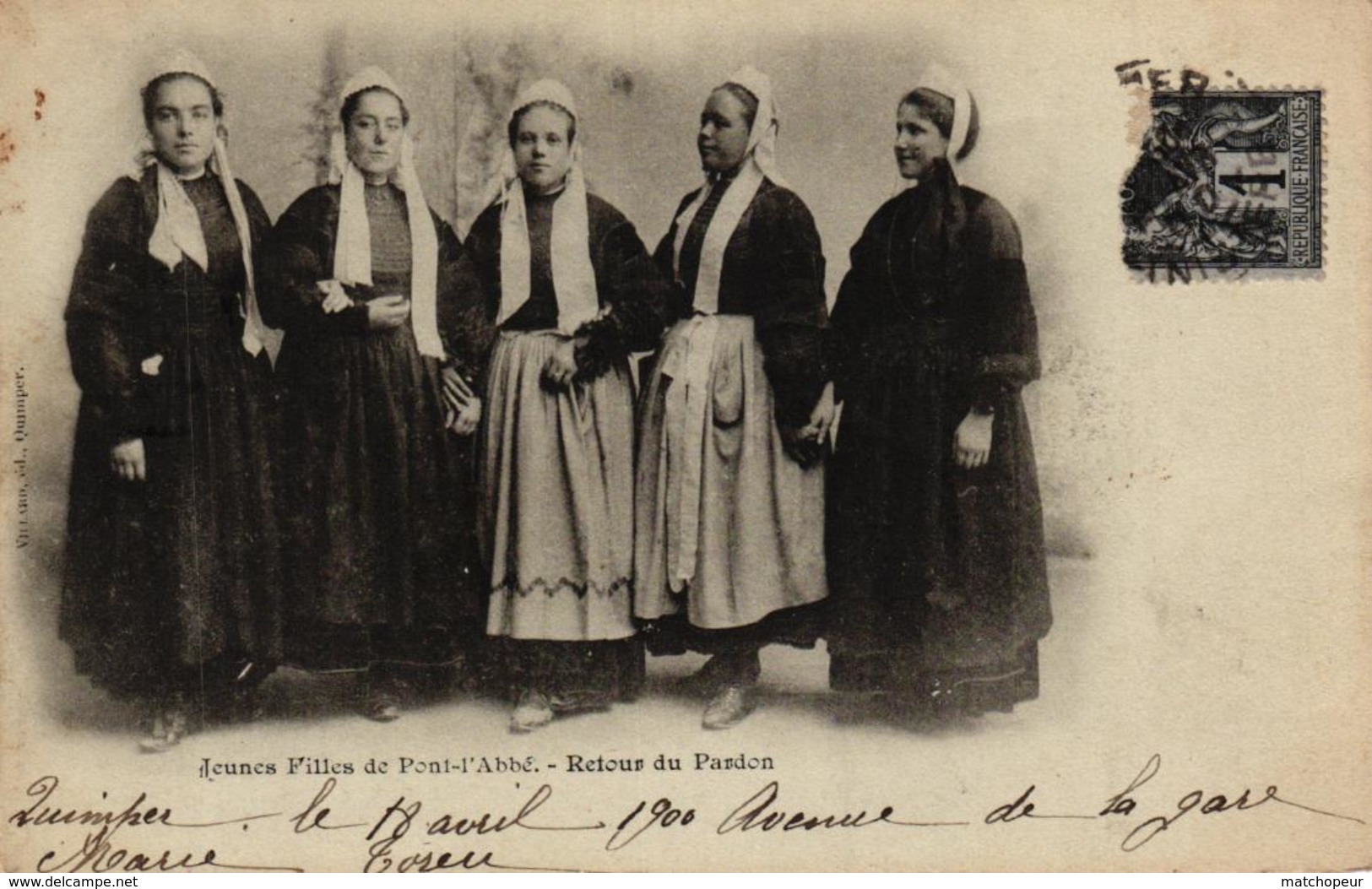 JEUNES FILLES DE PONT L'ABBE -29- RETOUR DU PARDON - Pont L'Abbe