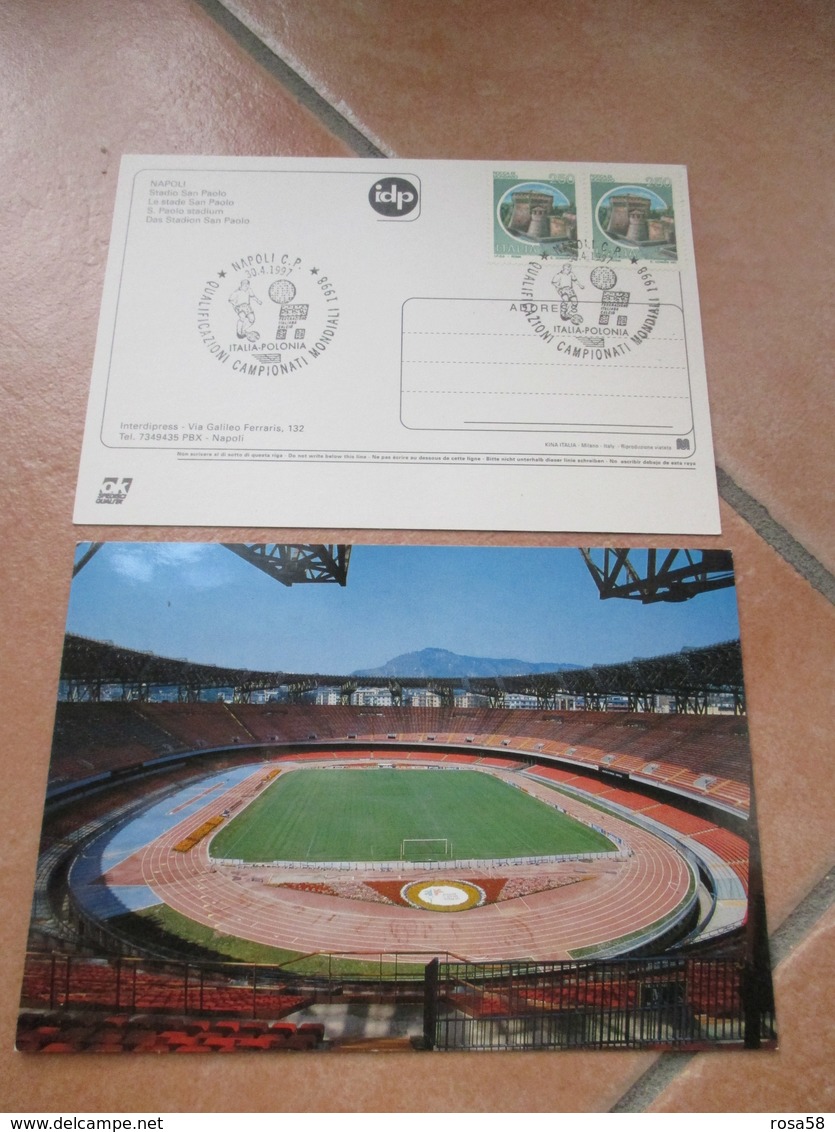 30.04.1997 Qualificazioni Campionati Del Mondo Italia Polonia Napoli Stadio San Paolo Ann.spec.+ Cartolina Stadio - 1998 – Francia