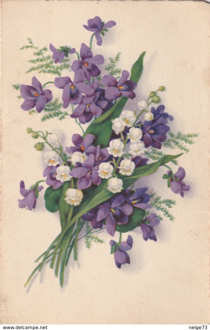 Carte Postale Ancienne Fantaisie - Fleurs - Violettes - Muguet - Autres & Non Classés