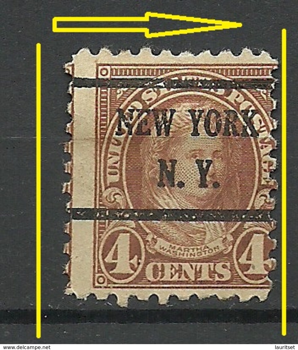 USA New York N. Y. Perforation ERROR Variety Pre-cancel - Precancels