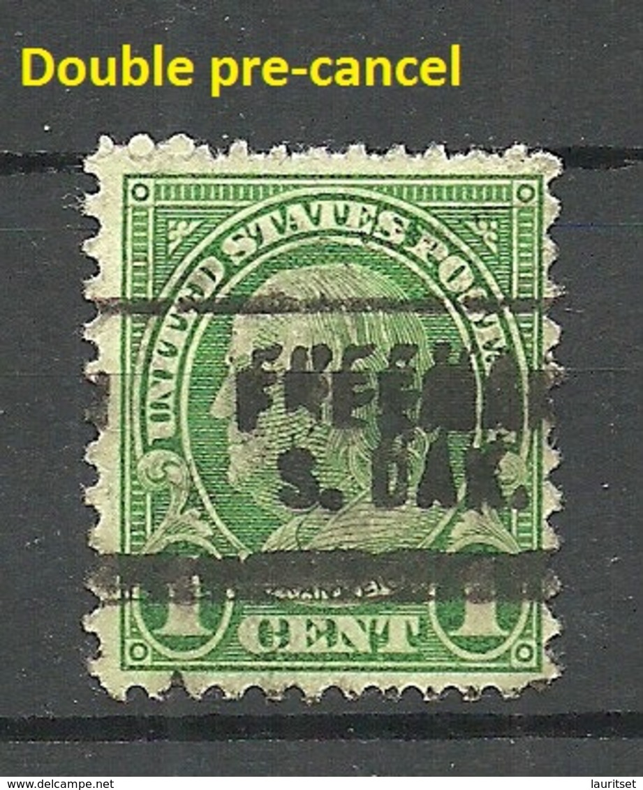 USA FREEMAN S. D. ERROR Variety DOUBLE Pre-cancel - Precancels