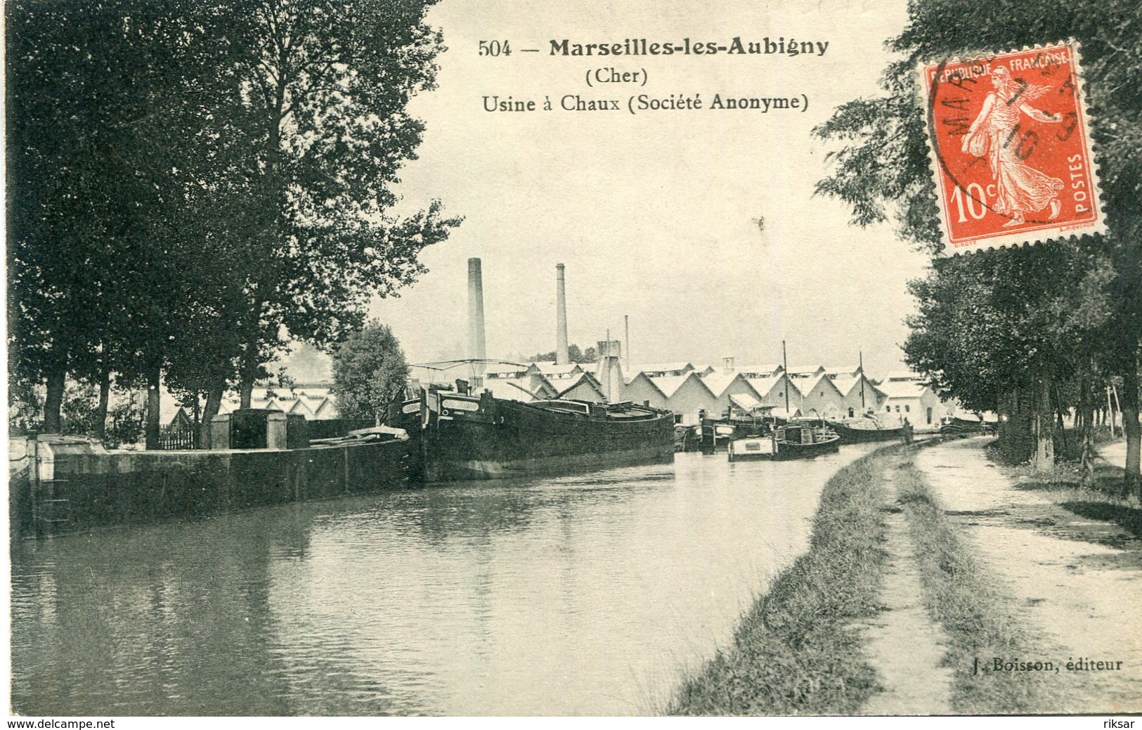 MARSEILLES LES AUBIGNY(BATEAU PENICHE) USINE - Autres & Non Classés