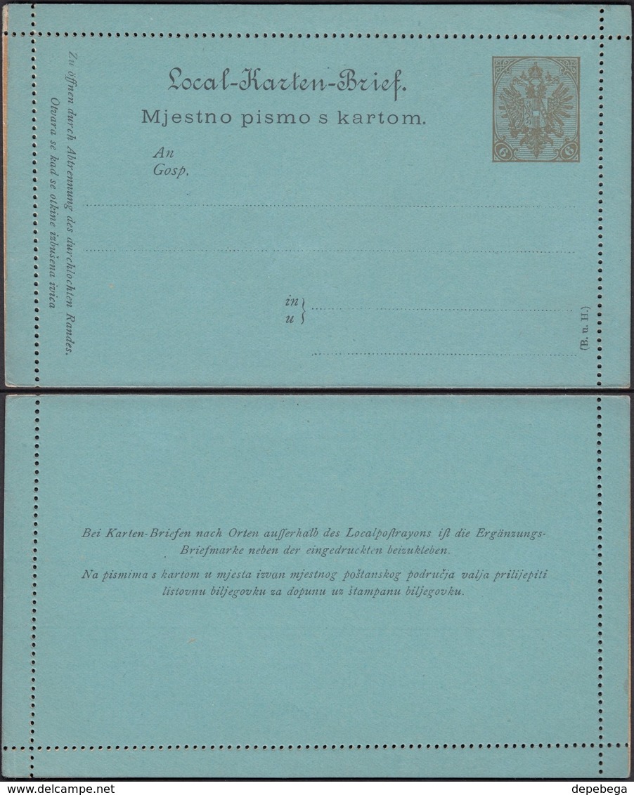 Austria 1900 - 6 H. Bosnia And Herzegovina, PS Letter Card, GA Kartenbrief MiNr. K 5. - Sonstige & Ohne Zuordnung