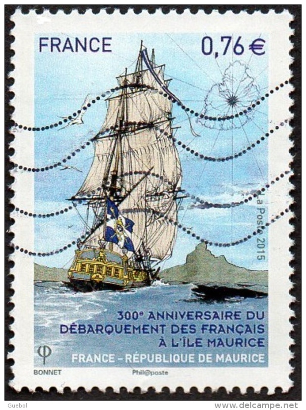 Oblitération Moderne Sur Timbre De France N° 4979 - Anniversaire Du Débarquement Des Français à L'Île Maurice - Usati