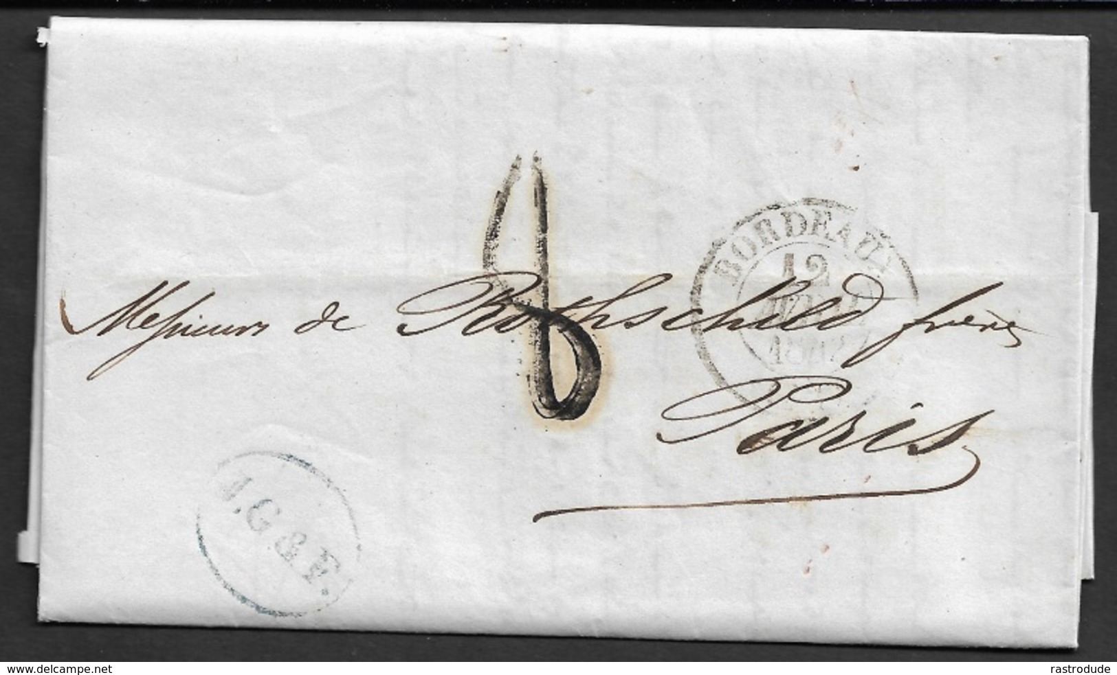 1842 LAC BORDEUAX A PARIS - ROTHSCHILD FRÈRES - Lettre Imprimé Mentionnant HENRI GALOS, MEMBRE CHAMBRE DES DÉPUTES - 1801-1848: Precursors XIX