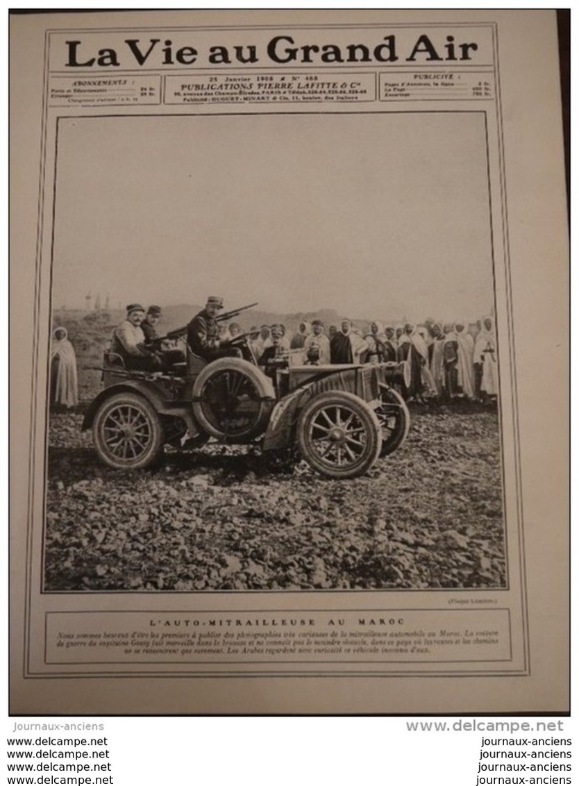 1908 L'AUTO MITRAILLEUSE AU MAROC - HENRY FARMAN - L'AERONAT VILLE DE PARIS A VERDUN - RUGBY BORDEAUX STADE - 1900 - 1949