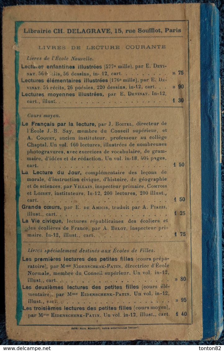 E. Devinat - Lectures Moyennes Illustrées - L'École Nouvelle - Librairie CH. Delagrave - ( 1913 ) . - 6-12 Ans