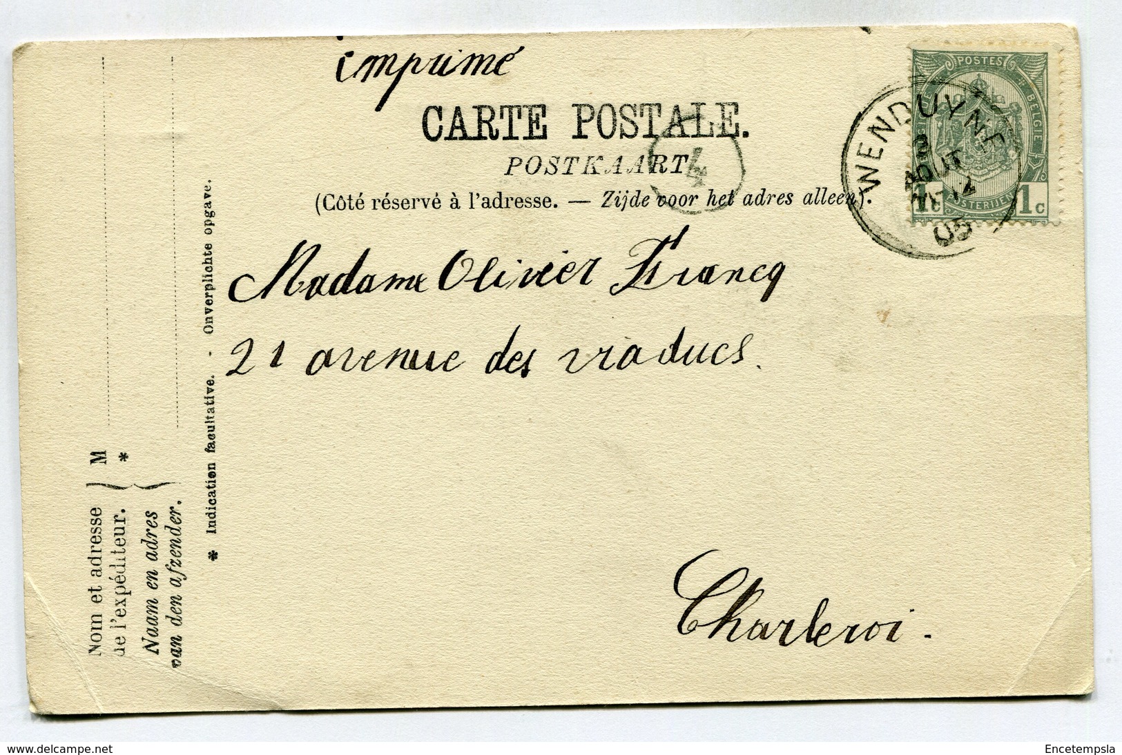 CPA - Carte Postale - Belgique - Wenduyne - Digue Centrale - 1905 (SV6545) - De Haan