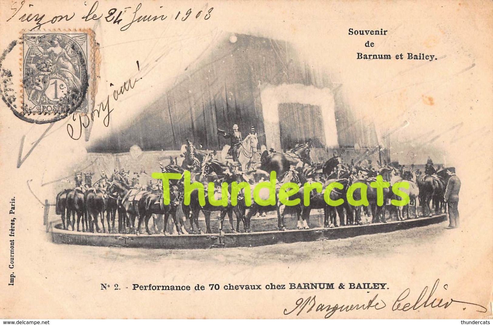 CPA CIRQUE CIRCUS SOUVENIR DE BARNUM ET BAILEY No 2 PERFORMANCE DE 70 CHEVAUX CHEZ BARNUM & BAILEY ELEPHANTS - Circus