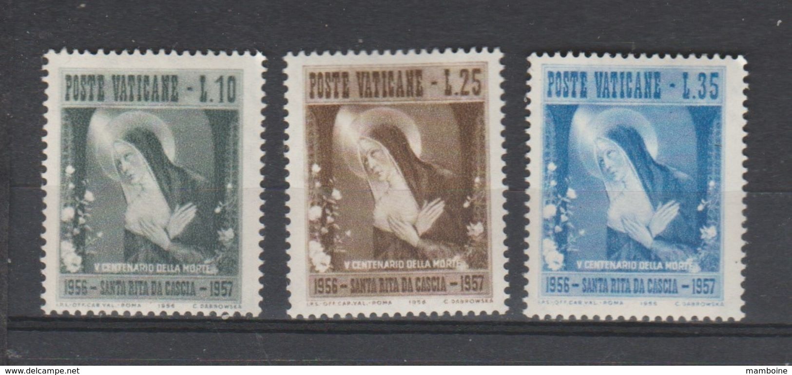 VATICAN  1956  N° 227 / 229  Neuf  X   (série Compléte) Sainte Rita - Neufs