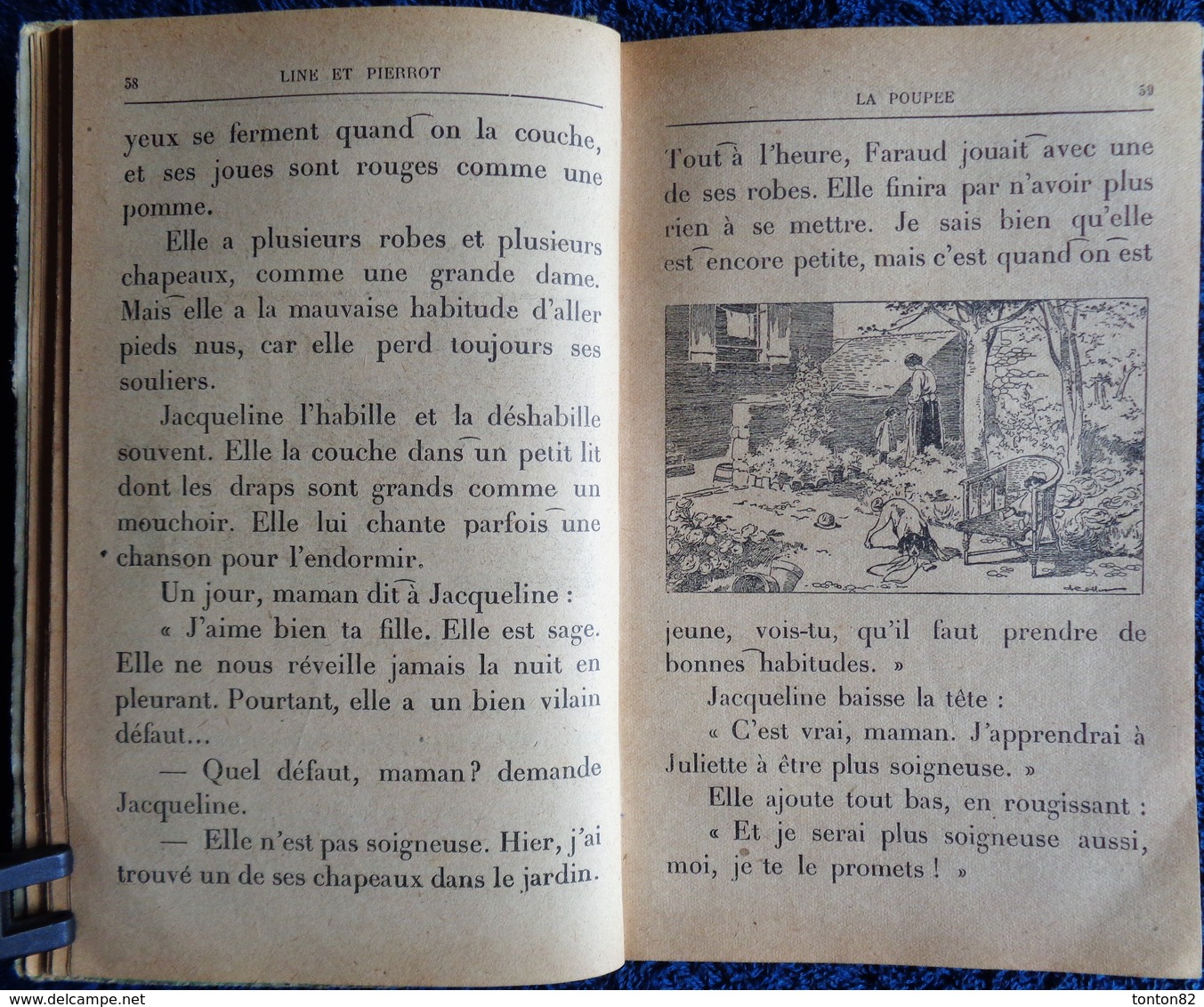 K. Seguin - LINE ET PIERROT - 1er Livre de Lecture Courante - Librairie Hachette - ( 1924 ) .