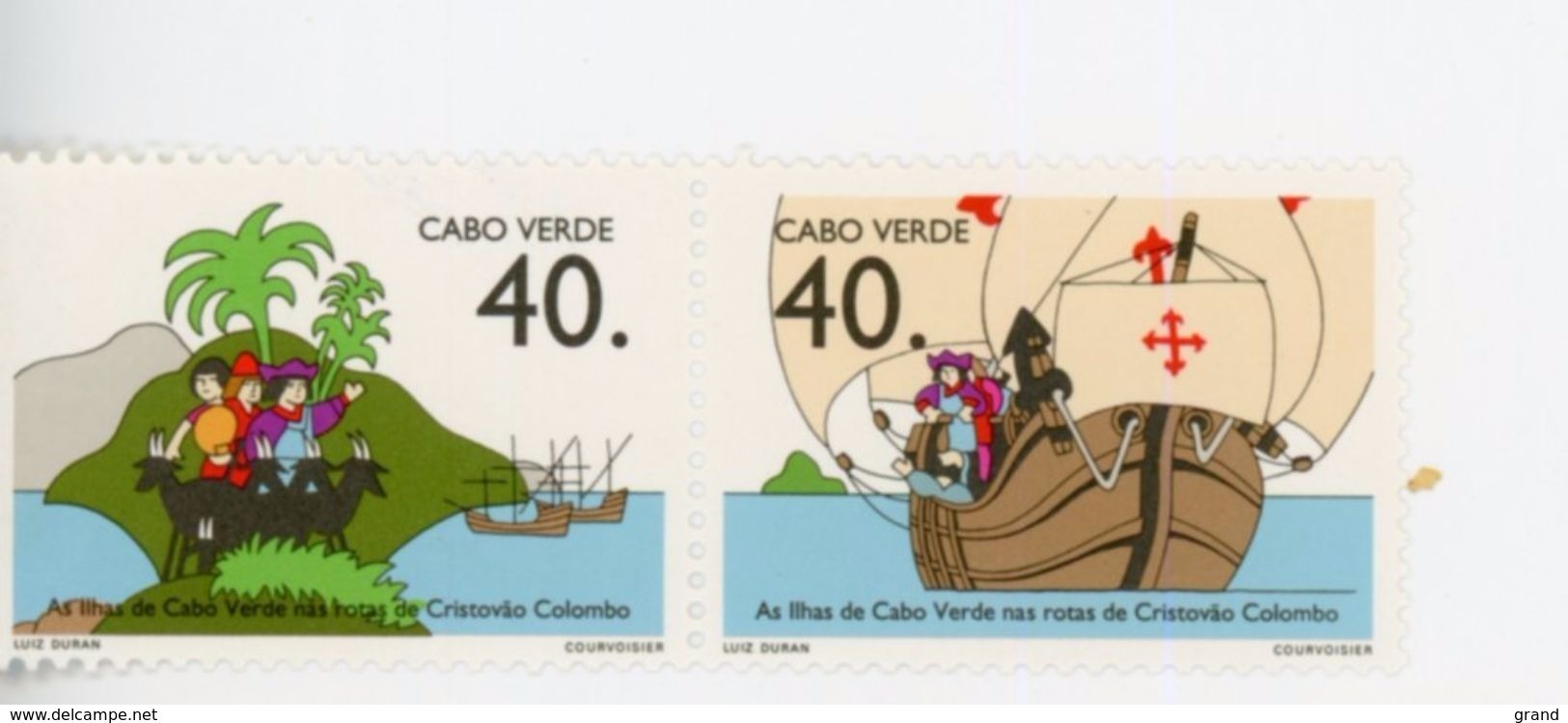 Cap Vert-Cabo Verde-1992-Caravelle, Ch Colomb-613/14***MNH - Cap Vert