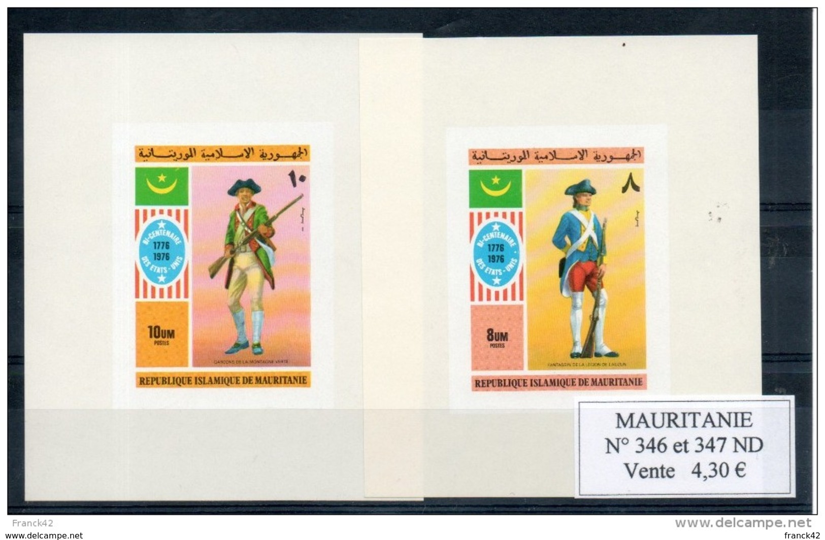 Mauritanie. Bicentenaire De L'indépendance Des Etats Unis. Non Dentelé - Mauritania (1960-...)
