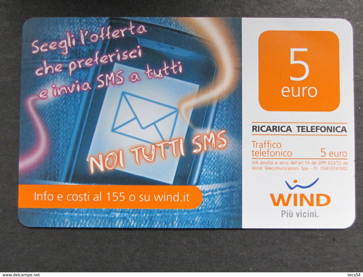 ITALIA WIND - NOI TUTTI SMS - 31/12/2015 USATA - [2] Sim Cards, Prepaid & Refills
