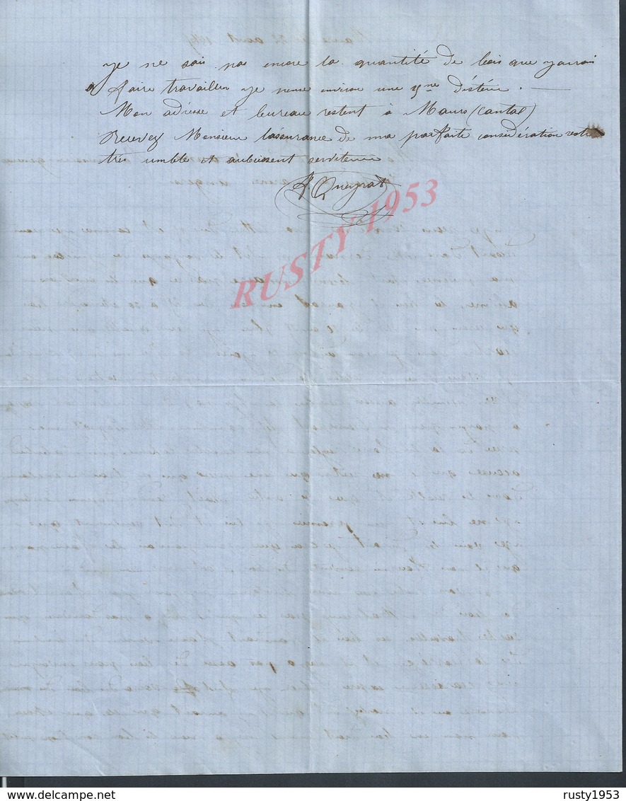 LETTRE DE 1865 DE MAURS A DESVARANNES FOURNISSEUR DE BOIS LA MARINE ANGERS : - Manuscripts