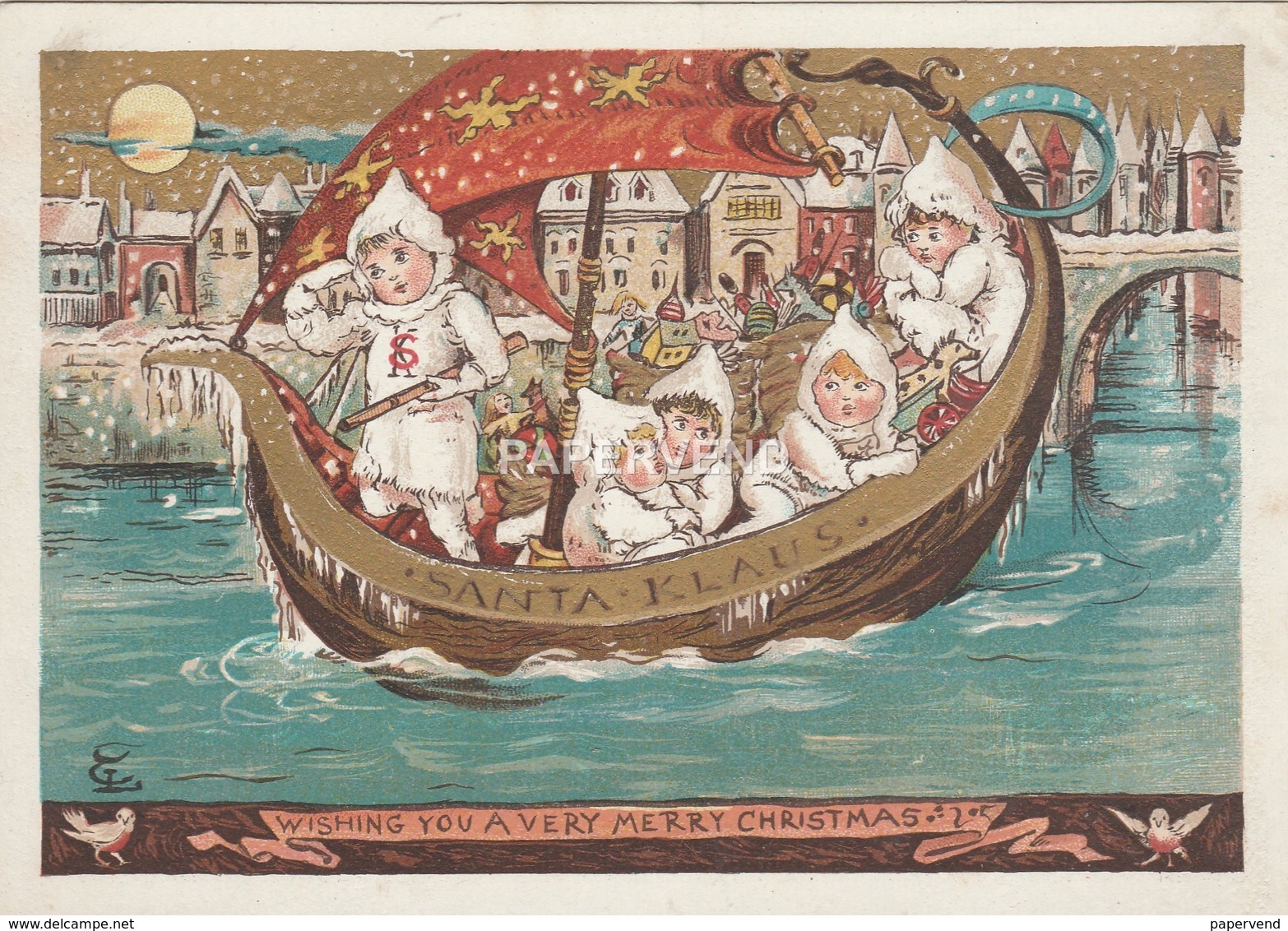 Greeting Card  TL Snow Babies In A Boat  Egc179 - Unclassified