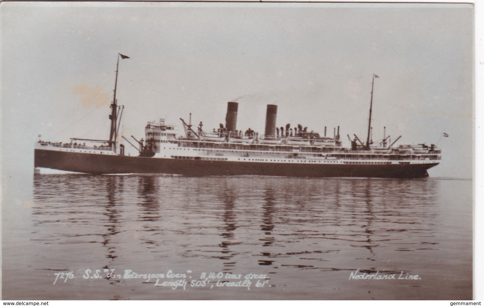 S.S. JAN PETERSZOON. NEDERLAND LINE - Steamers