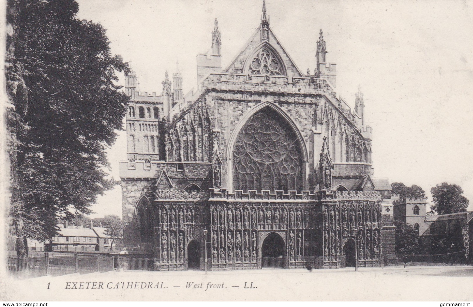 EXETER CATHEDRAL - WEST FRONT . LL 1 - Exeter
