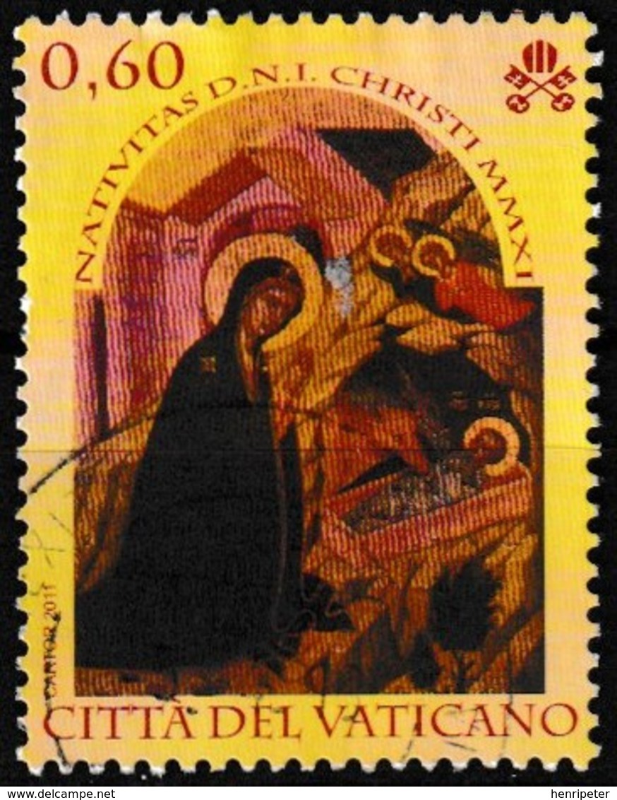 Timbre-poste Oblitéré - Noël Nativité Du Christ - N° 1581 (Yvert) - Cité Du Vatican 2011 - Gebruikt