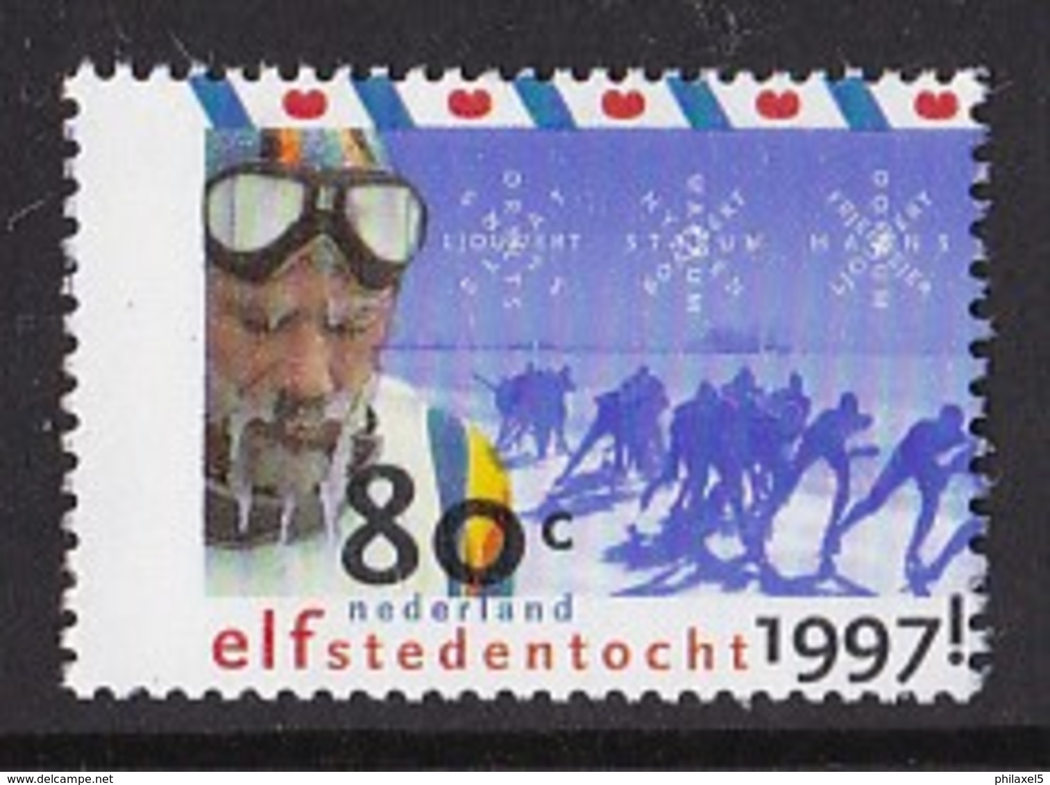 Nederland - Friesland - Elfstedentocht - Pompeblèd - Schaatsen/ice Skating/Skaten- MNH - NVPH 1710 - Aardrijkskunde