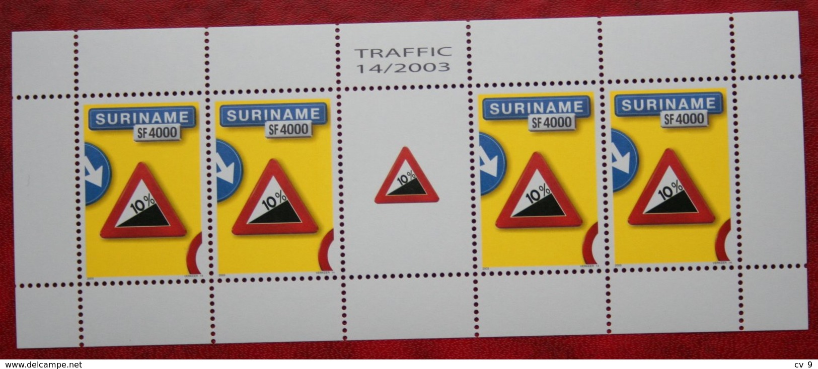 Surinam / Suriname 2003 Traffic Sign Roadsign Verkehrsschild Complete Sheet (ZBL 1213  Mi 1883  Sc -) POSTFRIS / MNH ** - Suriname