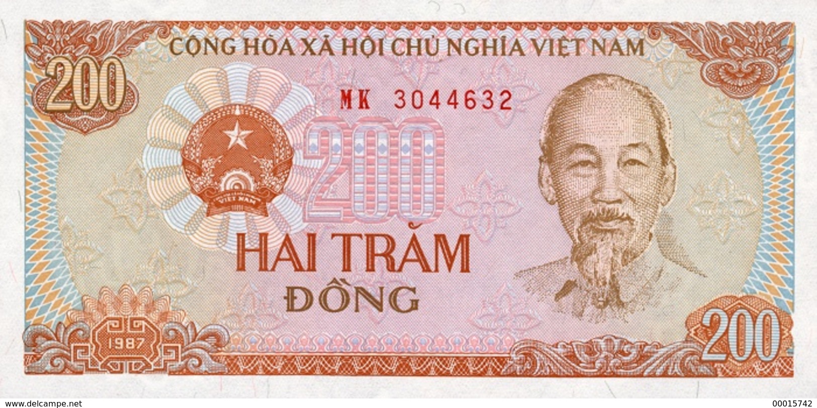 Vietnam 200 Dong 1987 P-100 UNC  D-0108 - Vietnam