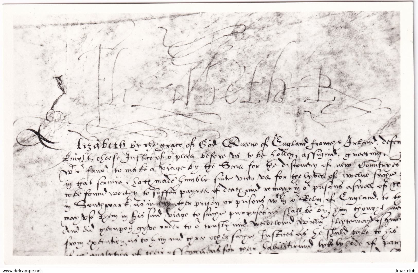 SIGN MANUEL Of Queen Elizabeth, Royal Signature On A Warrant - Geschiedenis