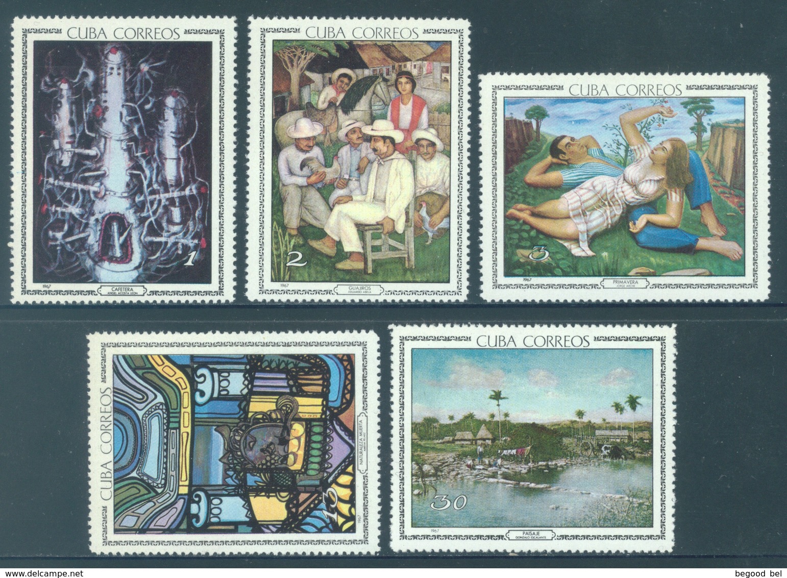 CUBA - MNH/** - 1967 - PAINTS  - Yv 1086-1090 - Lot 18469 - Neufs