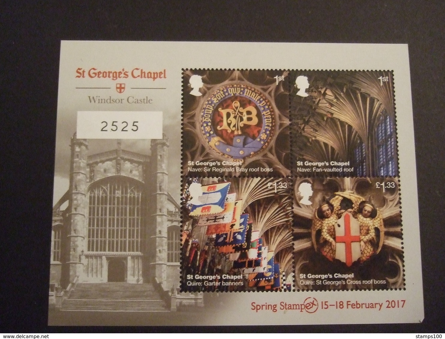 GREAT BRITAIN 2017.  ST GEORGE CHAPEL WINDSOR CASTLE With NUMBER   MNH** (105-39-10) - Nuevos