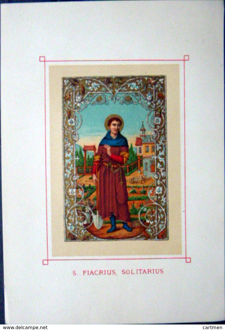 SAINT FIACRE   IMAGE PIEUSE 1866 CHROMOLITHOGRAPHIEE KELLERHOVEN  18 X 12  Et 11 X 8 Cm TT - Images Religieuses