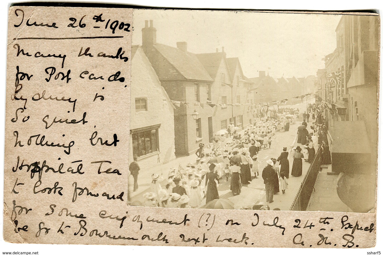 1902 Privately Made RPPC LYDNEY Local Street Procession Women And Children Handstamp LYDNEY - Sonstige & Ohne Zuordnung