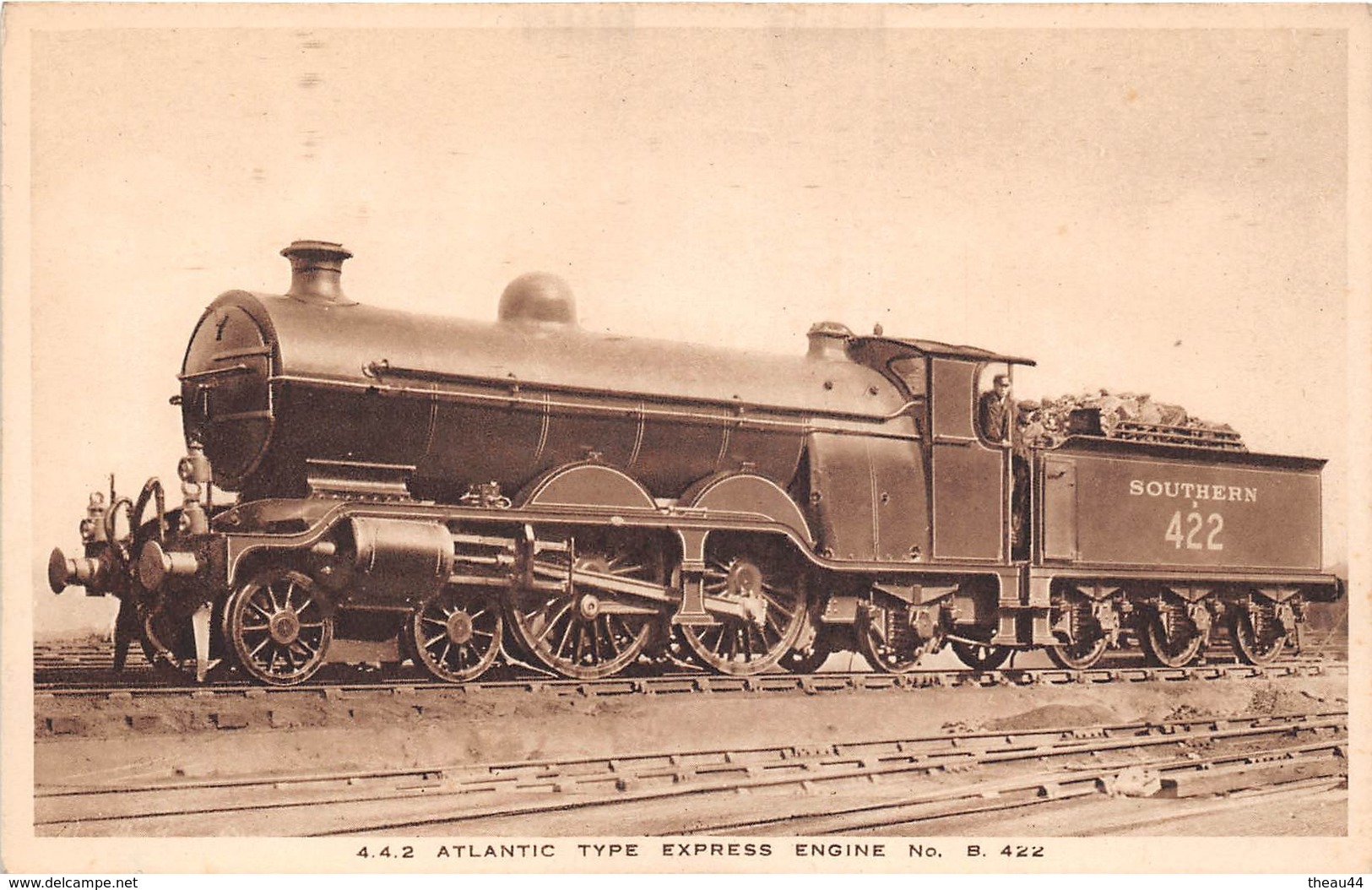 ¤¤    -    Chemins De Fer Anglais  -  Locomotive    - Train   - Atlantic Type Express Engine N° B. 422  -   ¤¤ - Equipment