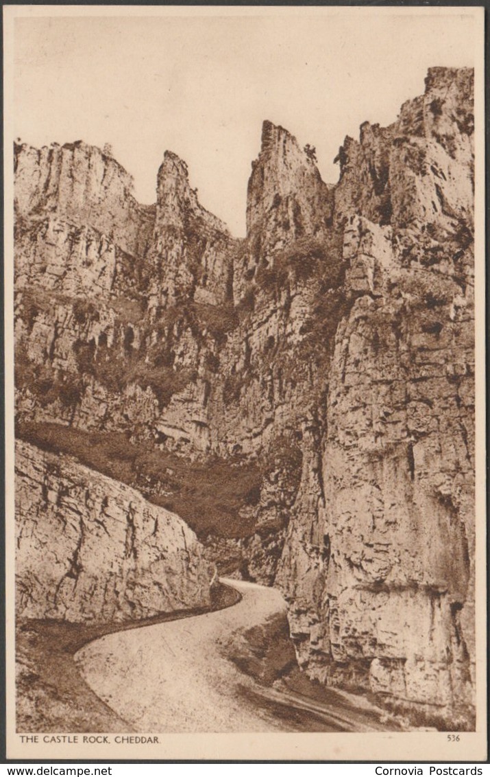 The Castle Rock, Cheddar, Somerset, C.1930s - Postcard - Cheddar