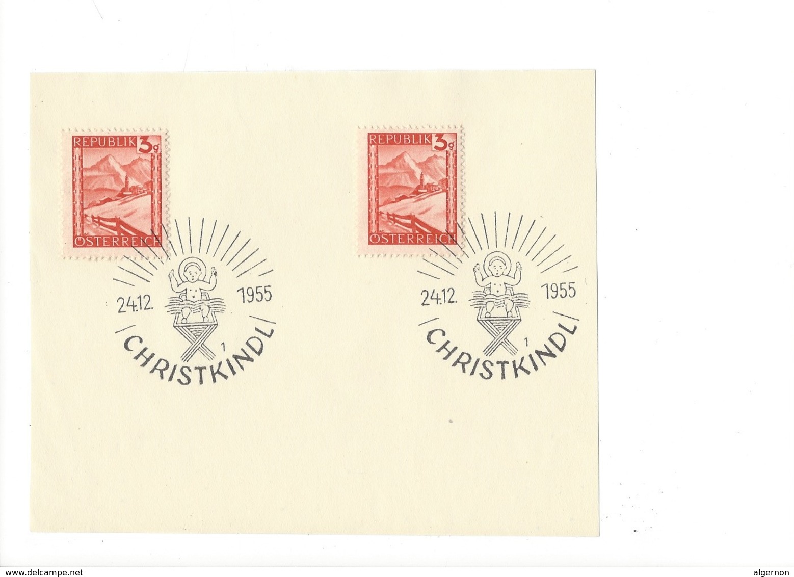 21021 - Christkindl 1955 Sur Feuillet 24.12.1955 - Noël