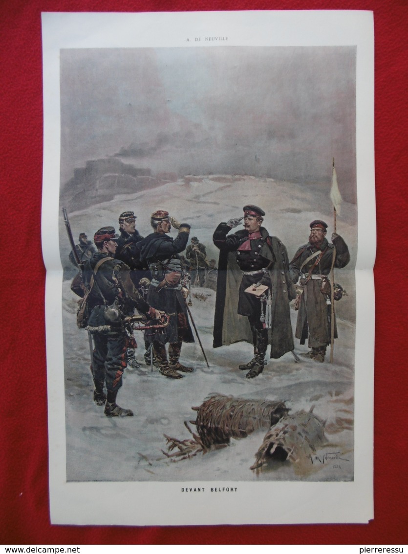 AFFICHE DEVANT BELFORT PARLEMENTAIRE 1886 Alphonse DE NEUVILLE  74 X 47.5 Cm - Afiches