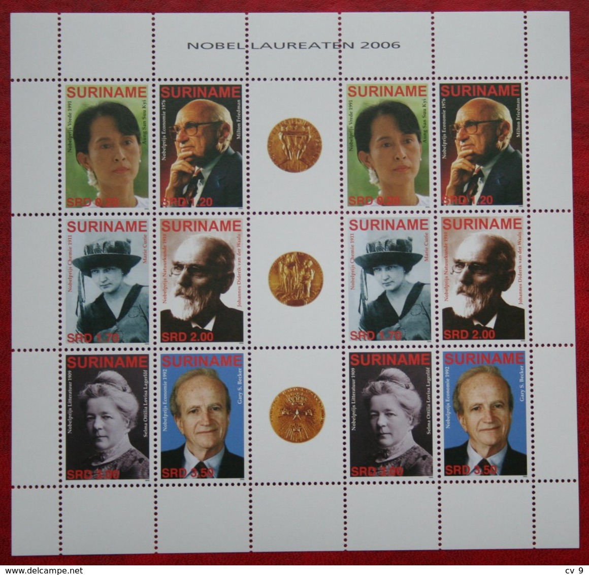 Surinam / Suriname 2006 Nobel Laureaten Nobel Price Winners Nobel Preistrager (ZBL 1386-1391 Mi 2055-60) POSTFRIS MNH ** - Suriname