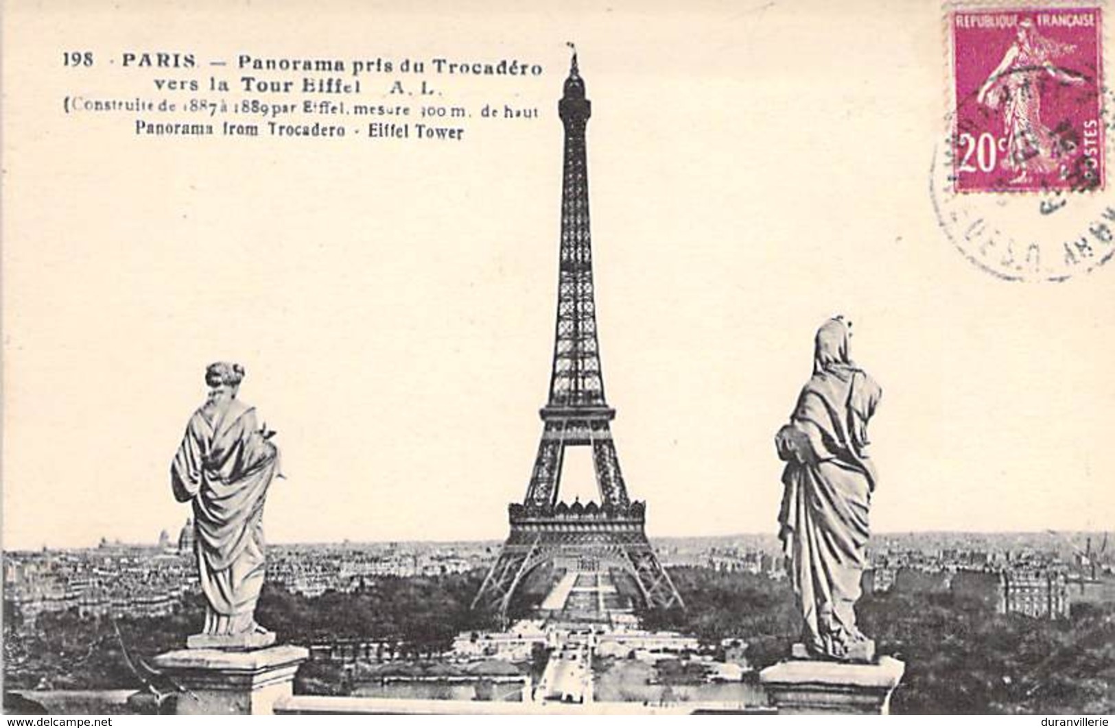 75 - PARIS - Panorama Pris Du Trocadéro Vers La Tour Eiffel - Tour Eiffel
