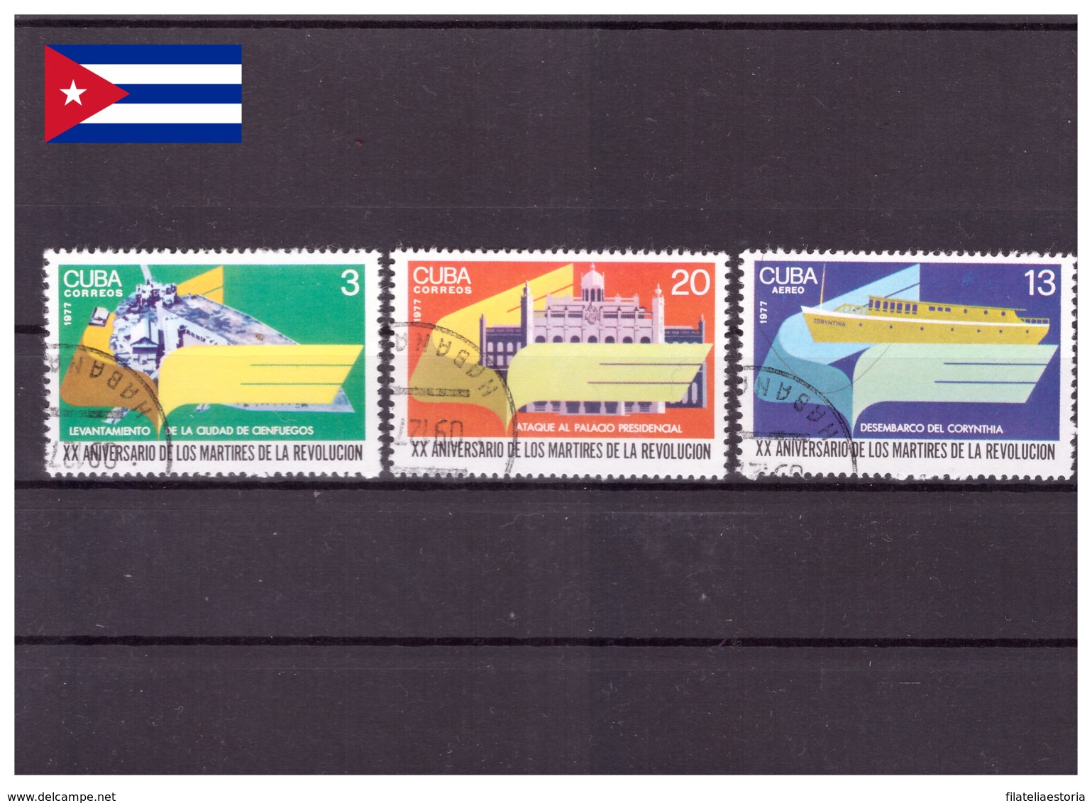 Cuba 1977 - Oblitéré - Histoire - Michel Nr. 2264-2266 Série Complète (cub321) - Oblitérés