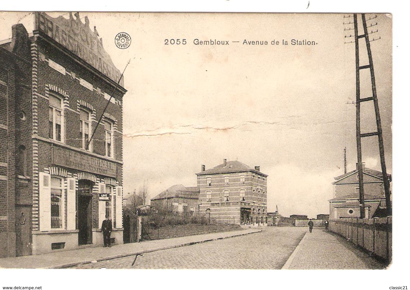 2575/ TP 83 S/CP Gembloux Av De La Station Pli C.Ambulant Arlon-BXL 2 1911 V.Namur C.d'arrivée - Ambulantes