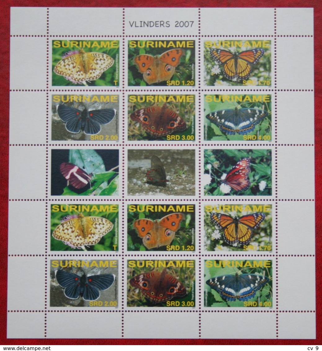 Surinam  Suriname 2007 Butterflies Papillons Mariposas Schmetterlinge Borboletas (ZBL 1431-1436 Mi 2102) POSTFRIS MNH ** - Suriname