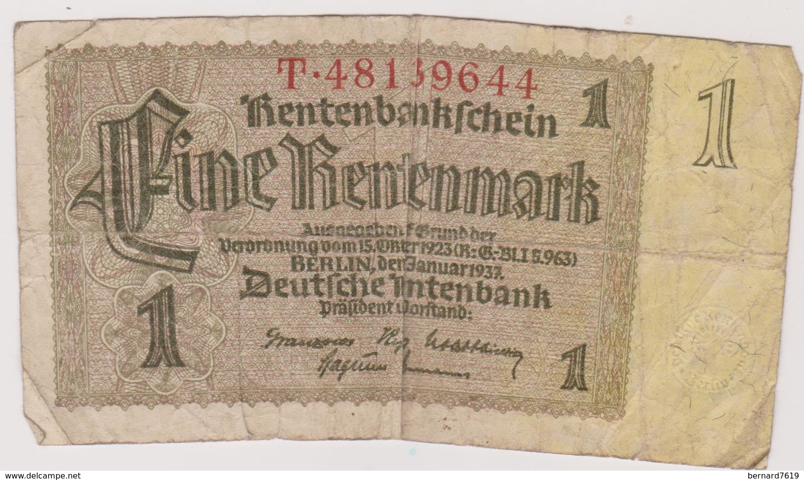 Allemagne Billet Allemand Iii E Reich - Sonstige & Ohne Zuordnung