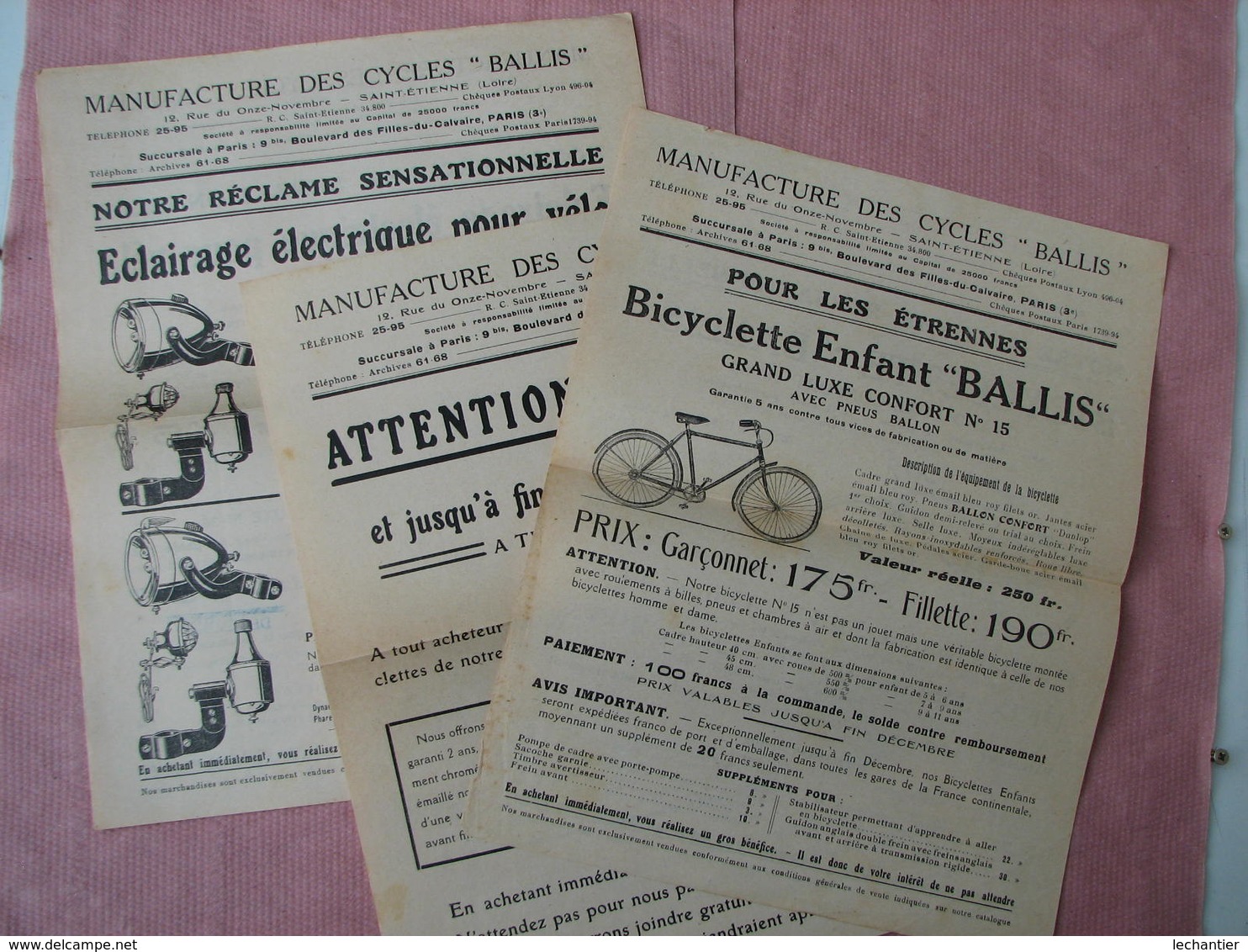 Saint Etienne catalogue Cycles BALLIS 1935/36 40 pages état neuf nombreux clichés.