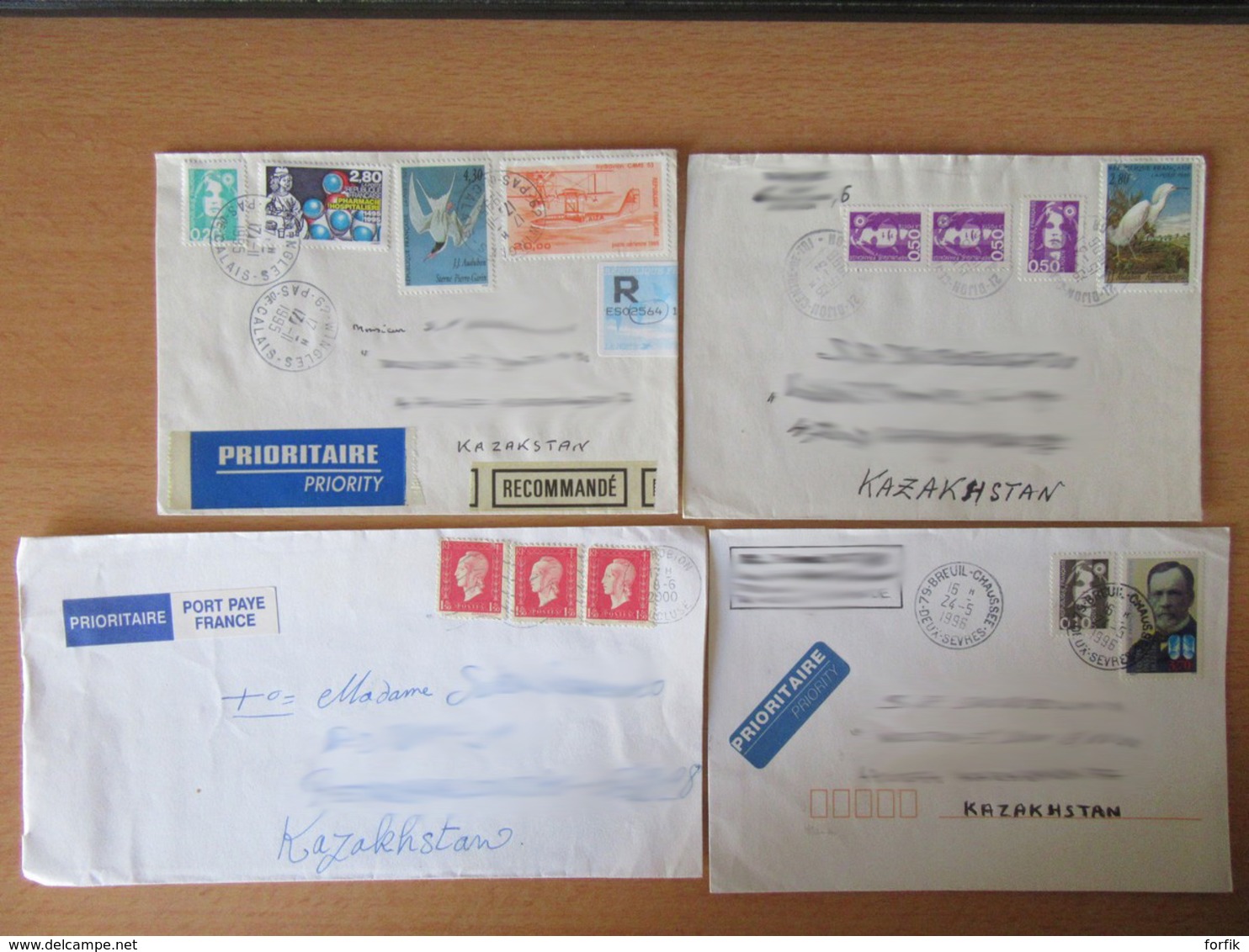 France Vers Kazakhstan - 24 Enveloppes Timbrées Modernes - Bons Affranchissements Et Timbres Variés - Collections