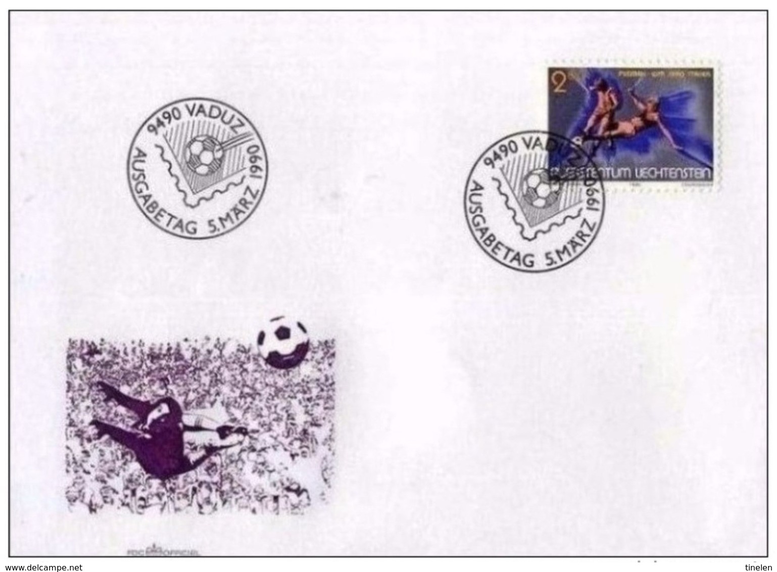 Liechtenstein - 1990 Fdc Campionati Mondo Calcio In Italia - 1990 – Italia