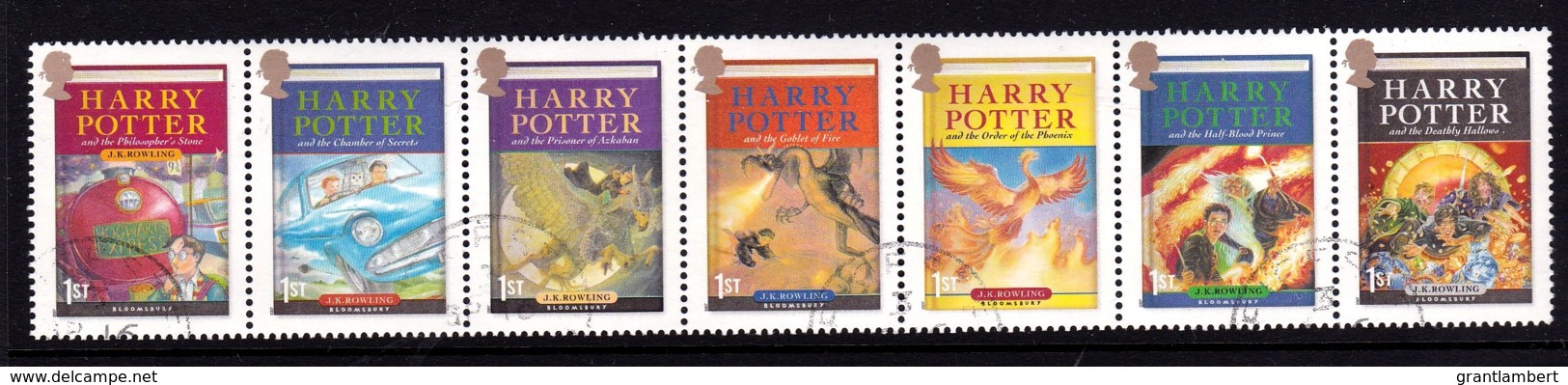 Great Britain 2007 Harry Potter Series Final Book Strip Of 7 CTO - Used Stamps