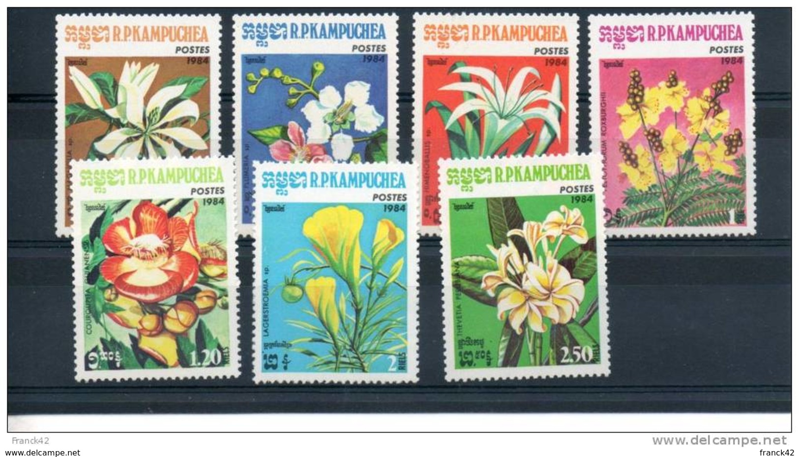 Kampuchéa. Fleurs. Série De 7 Timbres Neufs ** - Kampuchea